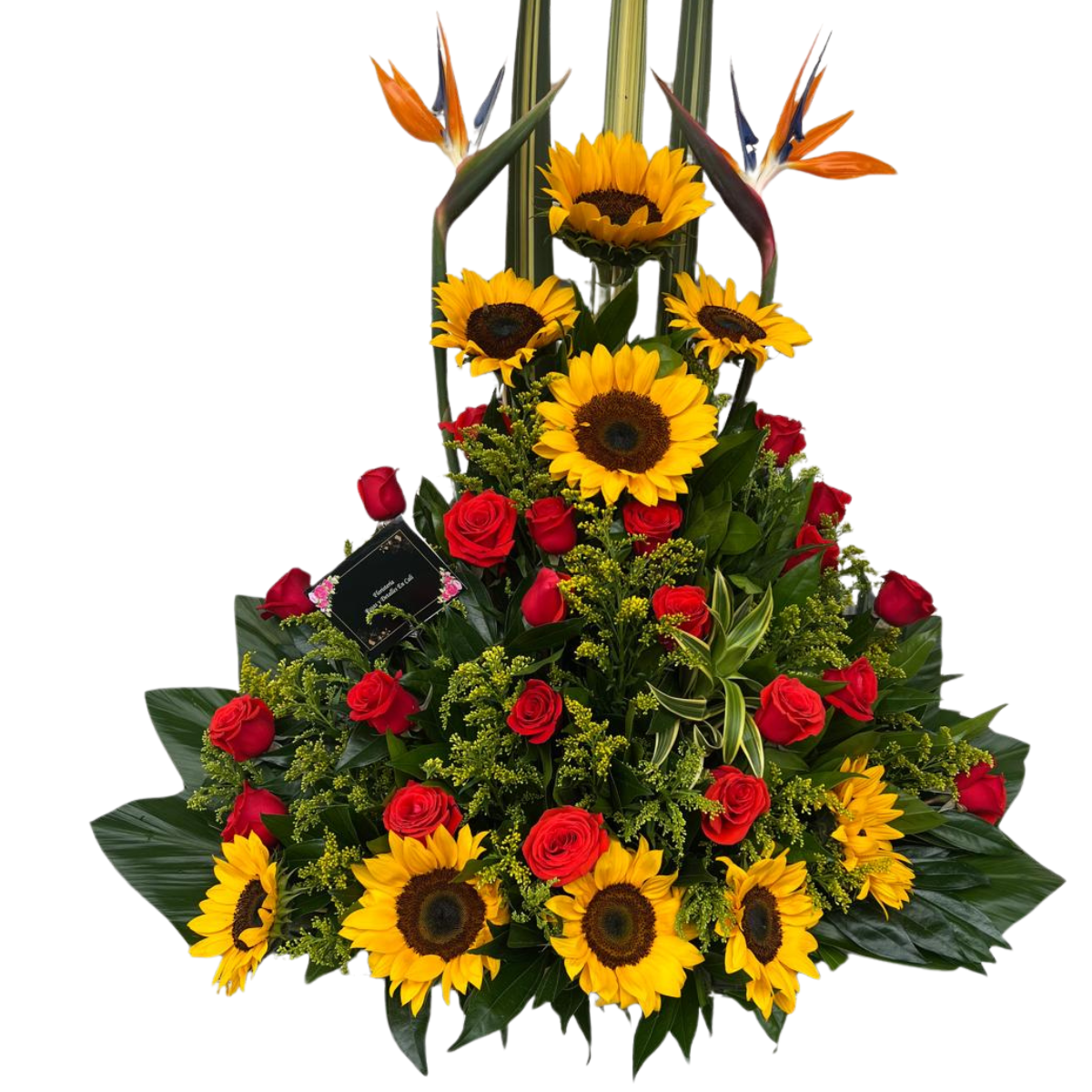 arreglo-girasoles-rosas-cumpleanos-cali Arreglo de girasoles y rosas rojas para cumpleaños en Cali