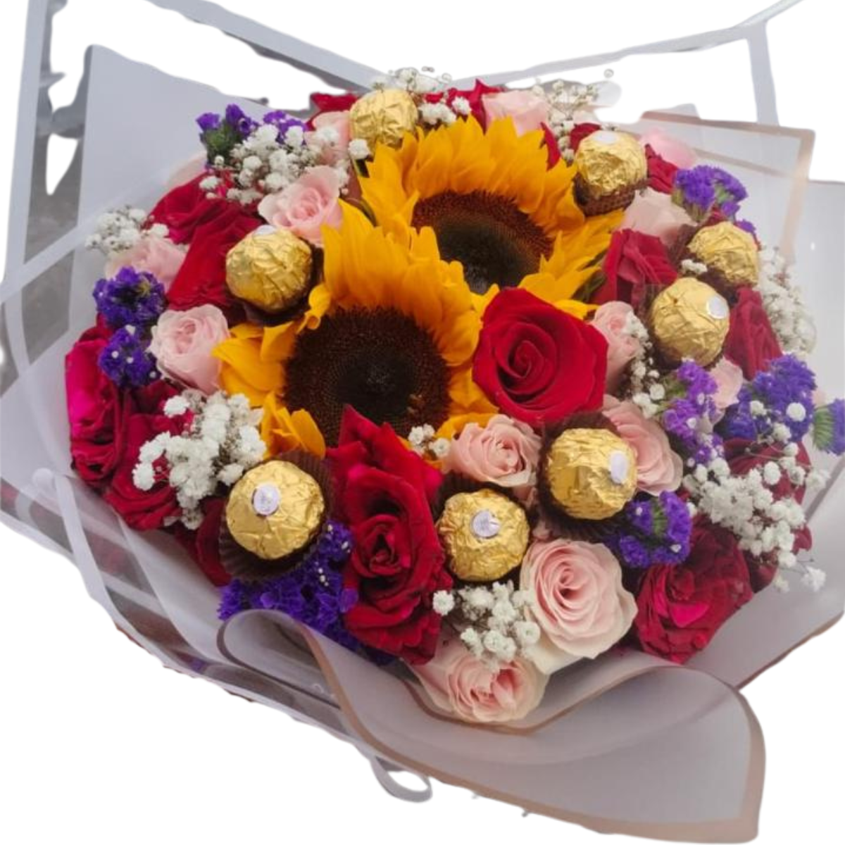 bouquet-de-rosas-girasoles-y-chocolates Bouquet de rosas, girasoles y chocolates
