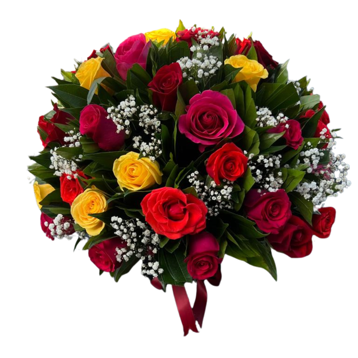 ramo-rosas-multicolor-cumpleanos-cali Ramo de rosas multicolor con gypsophila para cumpleaños